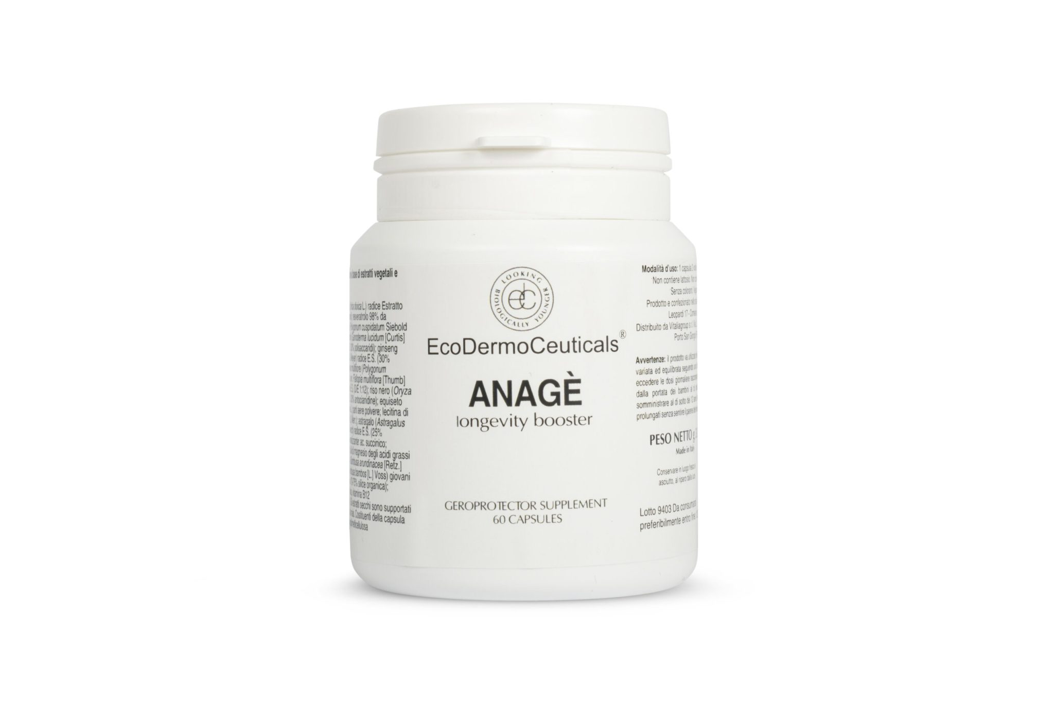 Anagè Longevity Booster Geroprotector Supplement 60 capsules ...