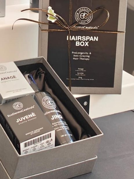 Hairspan Box Pro Longevity & Anti-Graying Hair Therapy (anage longevity booster – juvene vitality booster – jing rejuvenating scalp & anti – graying serum)